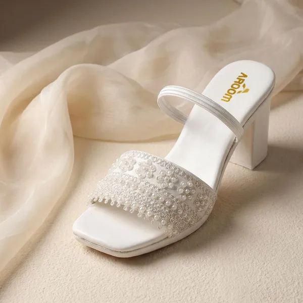 White_Elegant_Pearl_Embellished_Block_Heel_Sandal_For_Womenperfect_For_Festive_And_Party_Wear