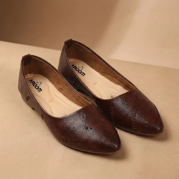 Brown_Women_Bellieelegant_Womens_Slip_On_Ballerina_Flats_With_Textured,_Cushioned_Insole_And_Embellished_Centerpiece_Perfect_For_Daily_Wear