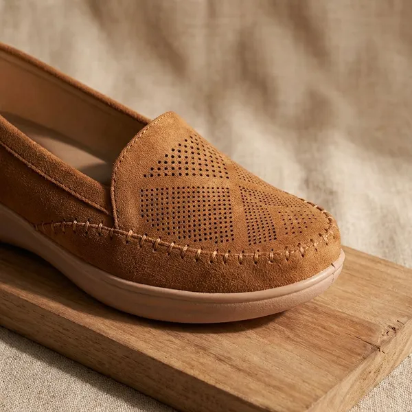 Tan_Womens_Casual_Slip_On_Loafers_With_2_Inch_Heel_Cushioned_Insoles,_Breathable_Mesh_Detailing,_Flat_Sole,_Ideal_For_Daily_Wear_And_Comfort