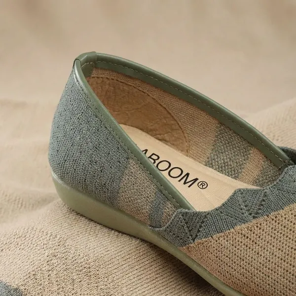 Green_Stylish_Knitted_Flats_For_Womenlightweight,_Flexible_And_Comfortable_Everyday_Footwear
