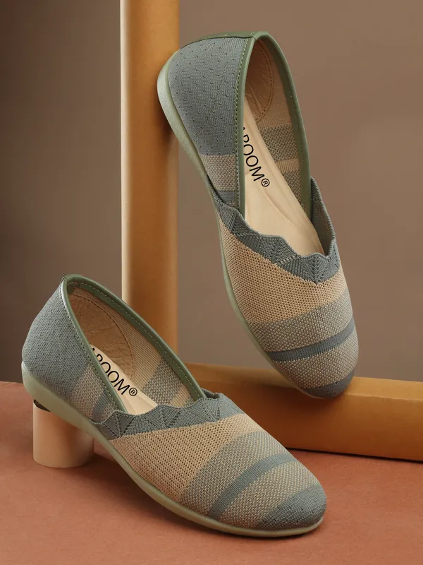 Green_Stylish_Knitted_Flats_For_Womenlightweight,_Flexible_And_Comfortable_Everyday_Footwear