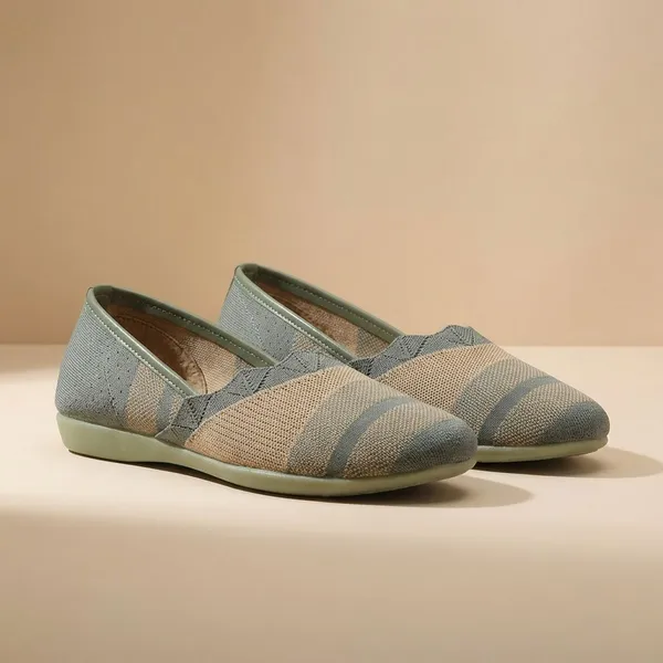 Green_Stylish_Knitted_Flats_For_Womenlightweight,_Flexible_And_Comfortable_Everyday_Footwear