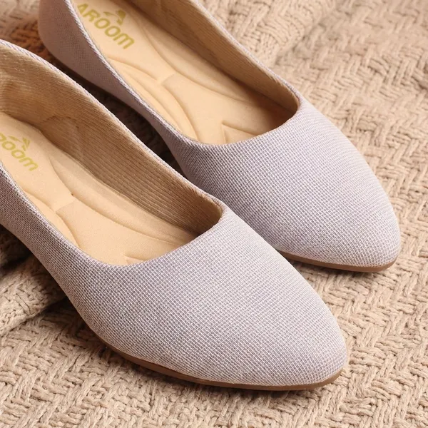 Purple_Elegant_Textured_Ballerina_Flats_With_Soft_Cushion_Insole_For_Women