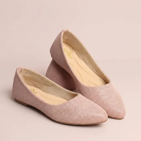 Peach_Elegant_Textured_Ballerina_Flats_With_Soft_Cushion_Insole_For_Women