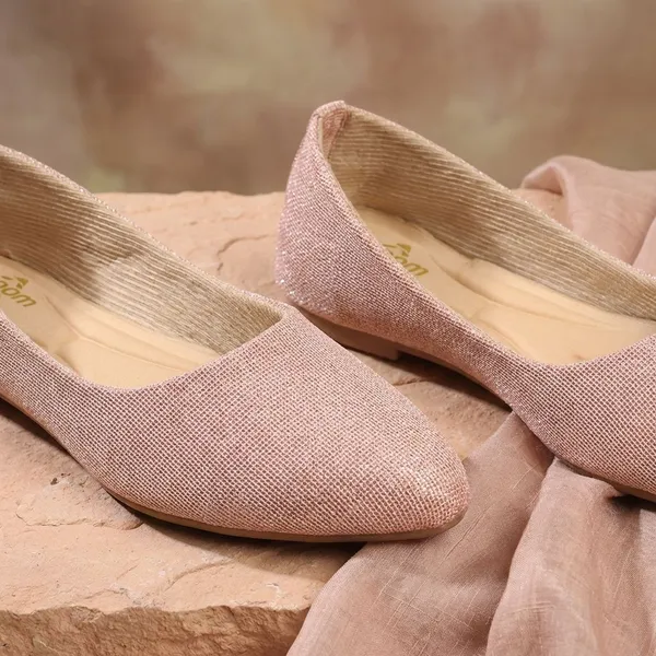 Peach_Elegant_Textured_Ballerina_Flats_With_Soft_Cushion_Insole_For_Women