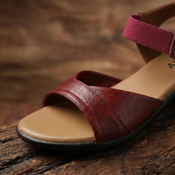 Red_Elegant_Womens_Comfort_Sandal_With_Soft_Cushion_Insole_For_Daily_And_Casual_Wear