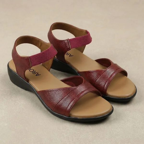 Red_Elegant_Womens_Comfort_Sandal_With_Soft_Cushion_Insole_For_Daily_And_Casual_Wear