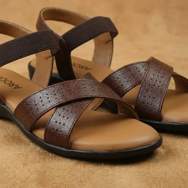 Brown_Stylish_Womens_Criss_Cross_Strap_Sandal_With_Cushioned_Insole_And_Low_Heel_For_Daily_Comfort