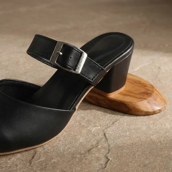 Black_Stylish_Block_Heel_Mules_For_Women_With_Adjustable_Buckle_Strap_And_Comfortable_Design