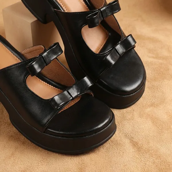 Black_Trendy_Platform_Block_Heels_For_Women_With_Double_Bow_Straps_And_Cushioned_Insole_Comfort