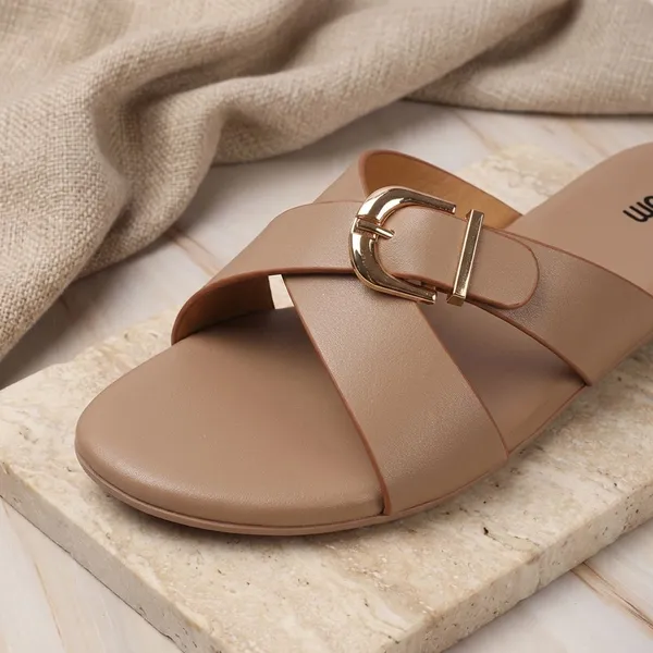 Tan_Women_Flat_Sandalselegant_Slip_On_Sandals_With_Pearl_Studded_V_Strap,_Soft_Padded_Insole,_And_Large_Decorative_Front