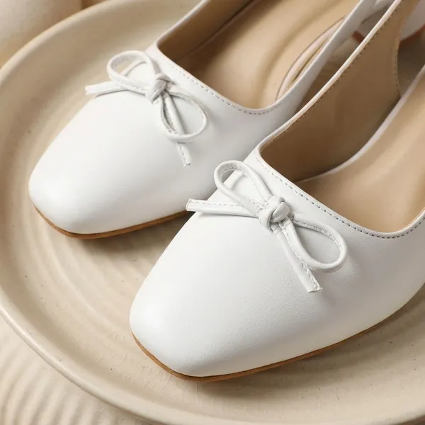 White_Women_Sandal_Slingback_2_Inch_Block_Heels_With_Square_Toe,_Stylish_Bow_Accent,_Perfect_For_Formal_Events,_Office,_Or_Casual_Outings