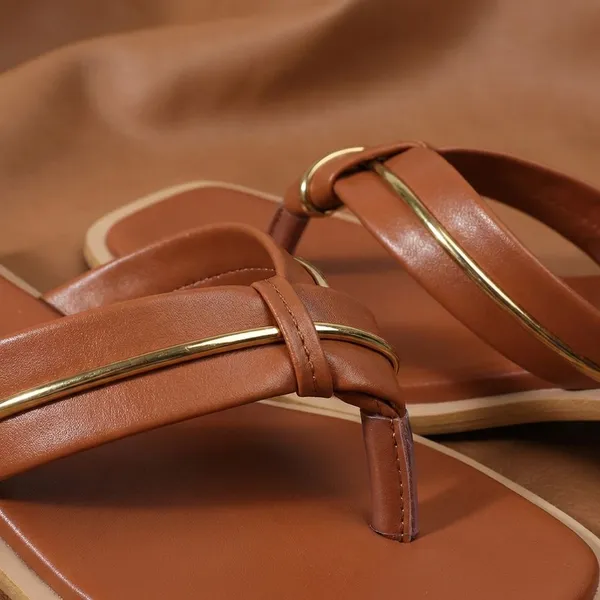 Tan_Trendy_Toe_Ring_Block_Heel_Sandals_For_Women_With_Elegant_Gold_Strap_Design