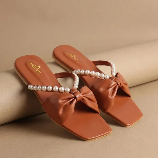 Tan_Tan_Synthetic_Leather_Casual_Slipper_For_Women