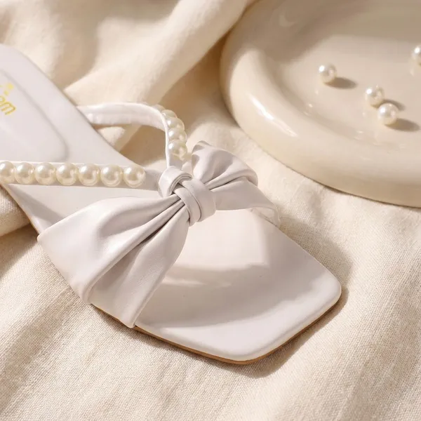 White_White_Synthetic_Leather_Casual_Slipper_For_Women