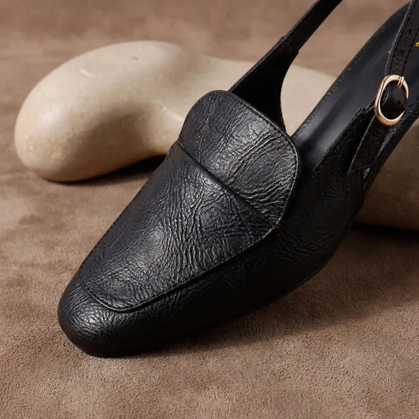 Black_Elegant_Slingback_15_Inch_Heels_With_Low_Kitten_Heel,_Loafer_Style_Front,_And_Adjustable_Buckle_Strap_For_Stylish_Comfort