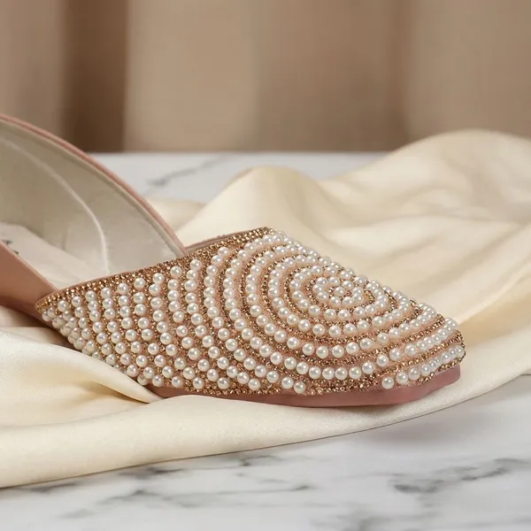 Peach_Stylish_Pearl_Embellished_Womens_Flats_For_Festive,_Ethnic,_And_Party_Wear