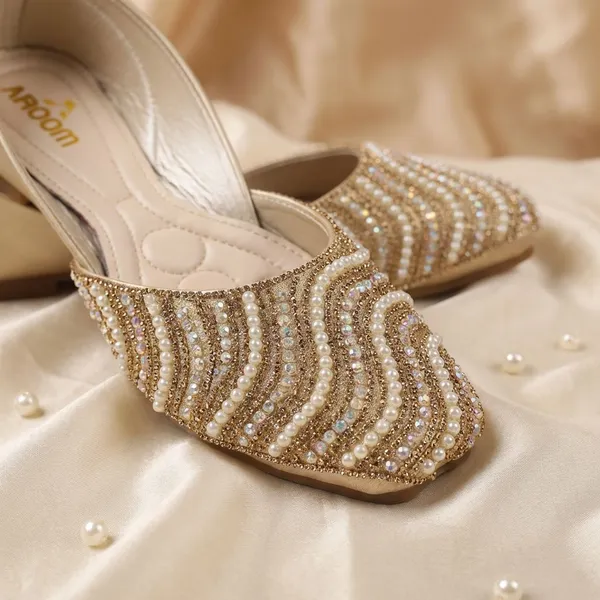 Copper_Elegant_Embellished_Flat_Jutti_With_Pearl_And_Crystal_Detailing_For_Women