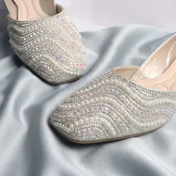 Silver_Elegant_Embellished_Flat_Jutti_With_Pearl_And_Crystal_Detailing_For_Women