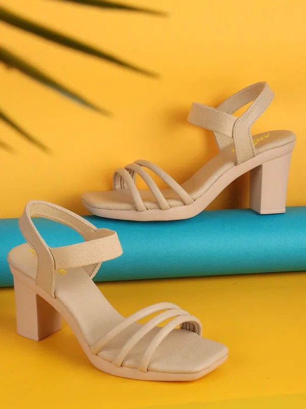 Cream_Trendy_Block_Heel_Sandals_With_Triple_Strap_Design_For_Women
