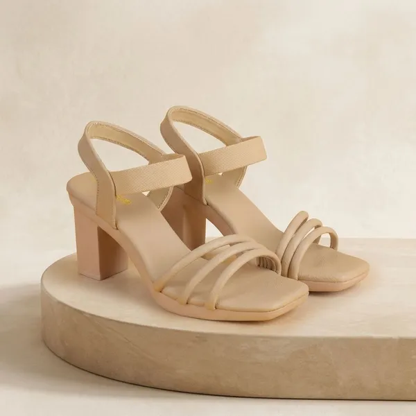 Cream_Trendy_Block_Heel_Sandals_With_Triple_Strap_Design_For_Women