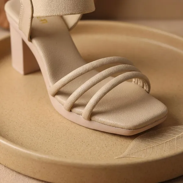 Cream_Trendy_Block_Heel_Sandals_With_Triple_Strap_Design_For_Women