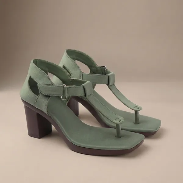 Green_Elegant_Toe_Ring_Block_Heel_Sandals_For_Women_With_Adjustable_Strap