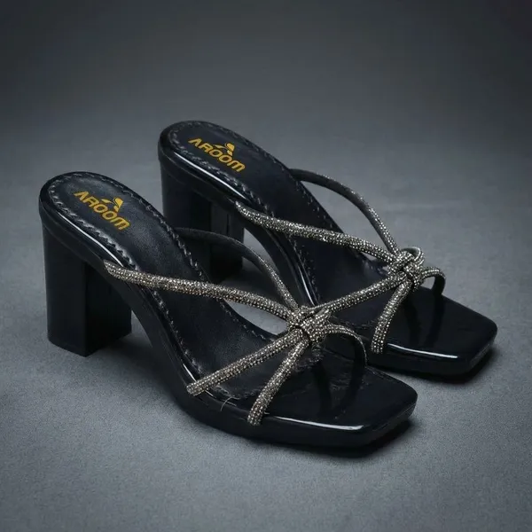 Black_Synthetic_Casual_3_Inch_Heel_Sandal_For_Women