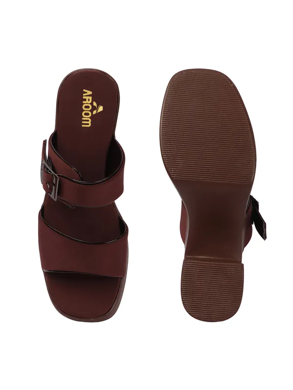 Aroom_Women�s_Block_Heel_Sandals_with_Buckle_Strap