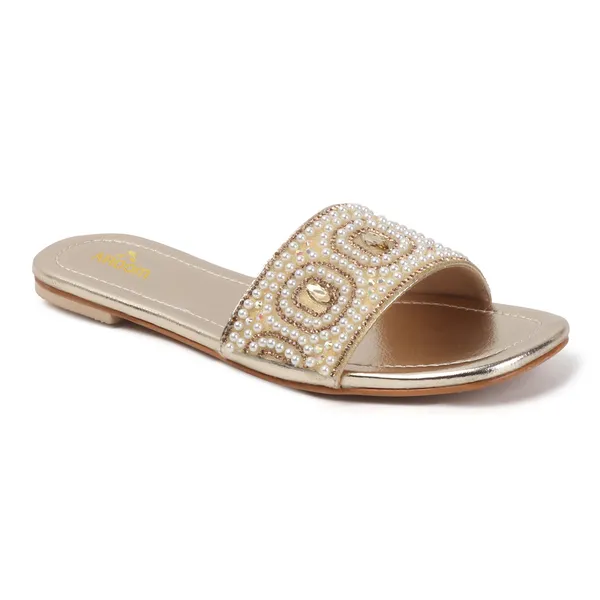 Aroom_Women�s_Pearl_Embellished_Ethnic_Slide_Sandals