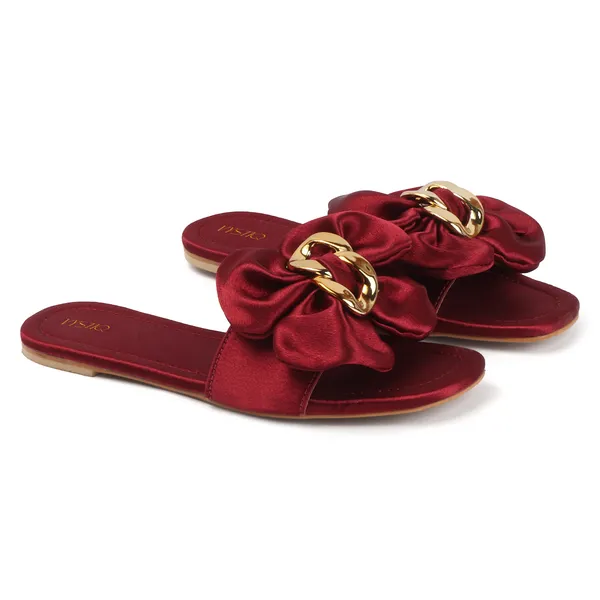 Women's_Slip-On_Flats_with_Bow_Detail_&_Gold_Chain_Accent
