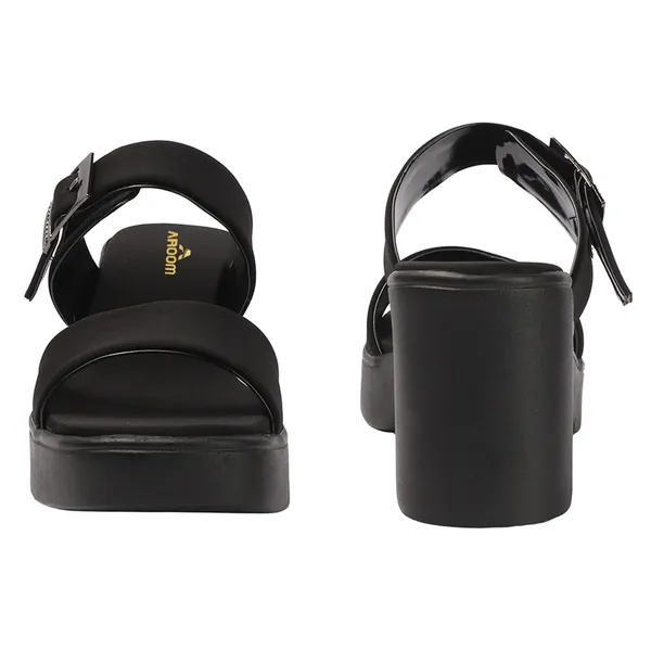 Aroom_Women�s_Block_Heel_Sandals_with_Buckle_Strap