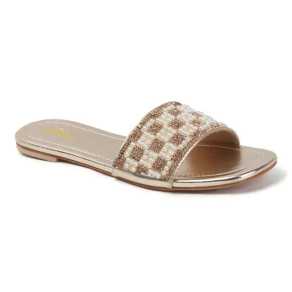 Aroom_Women�s_Pearl_Embellished_Ethnic_Slide_Sandals