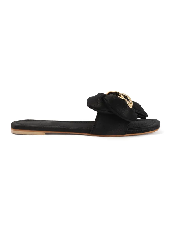 Elegant_Slip-On_Flats_with_Bow_&_Gold_Chain_Detail