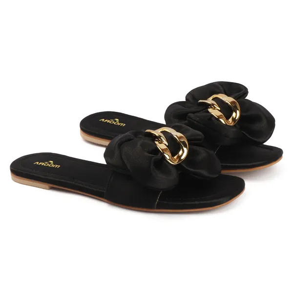 Elegant_Slip-On_Flats_with_Bow_&_Gold_Chain_Detail