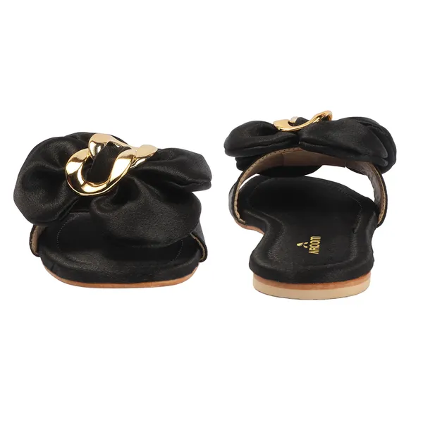 Elegant_Slip-On_Flats_with_Bow_&_Gold_Chain_Detail