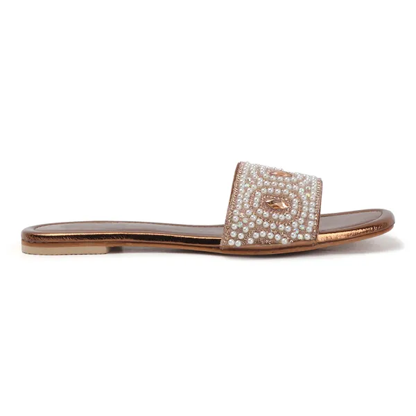 Aroom_Women�s_Pearl_Embellished_Ethnic_Slide_Sandals