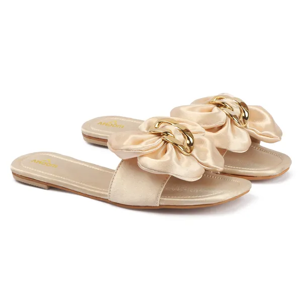 Elegant_Slip-On_Flats_with_Bow_&_Gold_Chain_Detail