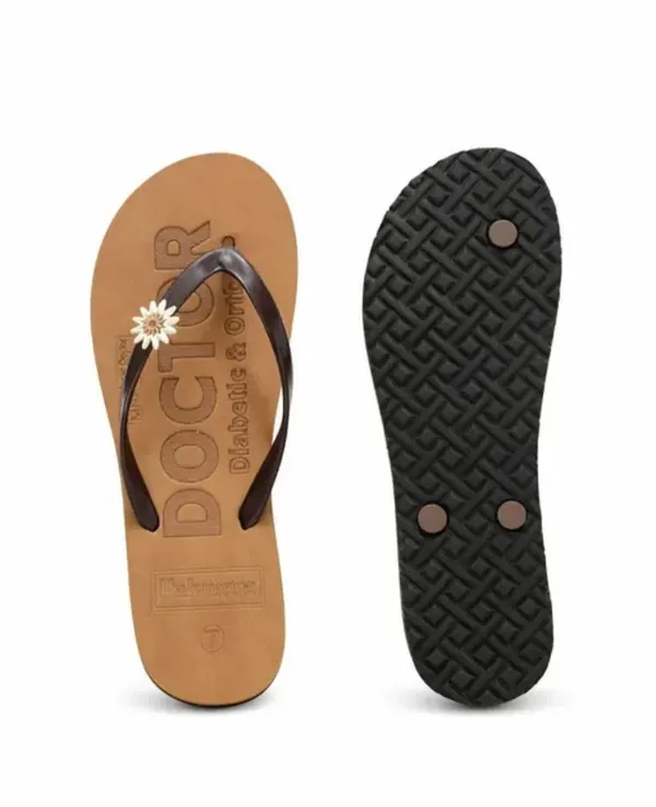 Women_Brown_Flip_Flops_With_Daisy_Charm
