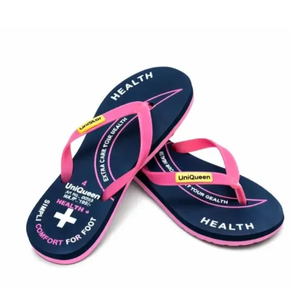 Uniqueen_Health_Comfort_Flip_Flops_For_Women_Navy_Blue_And_Pink