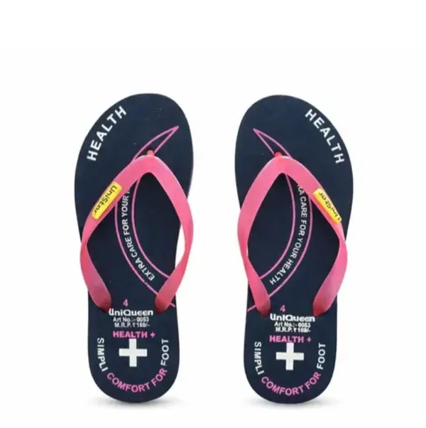 Uniqueen_Health_Comfort_Flip_Flops_For_Women_Navy_Blue_And_Pink