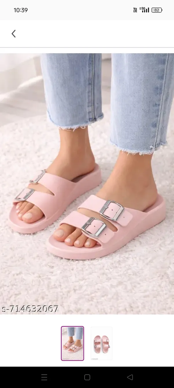 Women_Pink_Double_Strap_Slipon_Sandals_With_Buckle_Detail