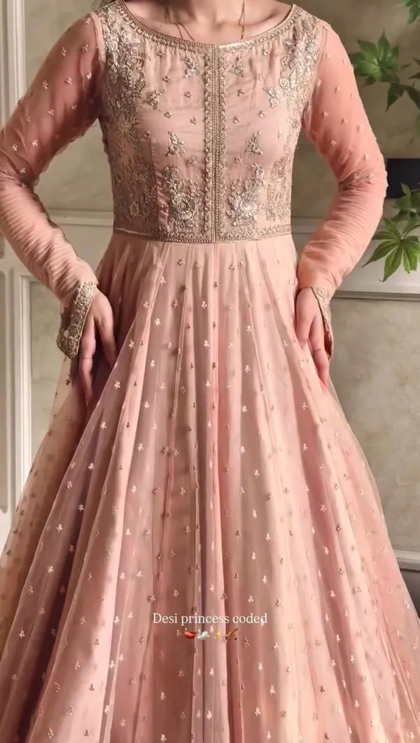Beautiful_Faux_Georgette_thread_with_sequence_work_Gown_with_Lehenga_&_Dupatta