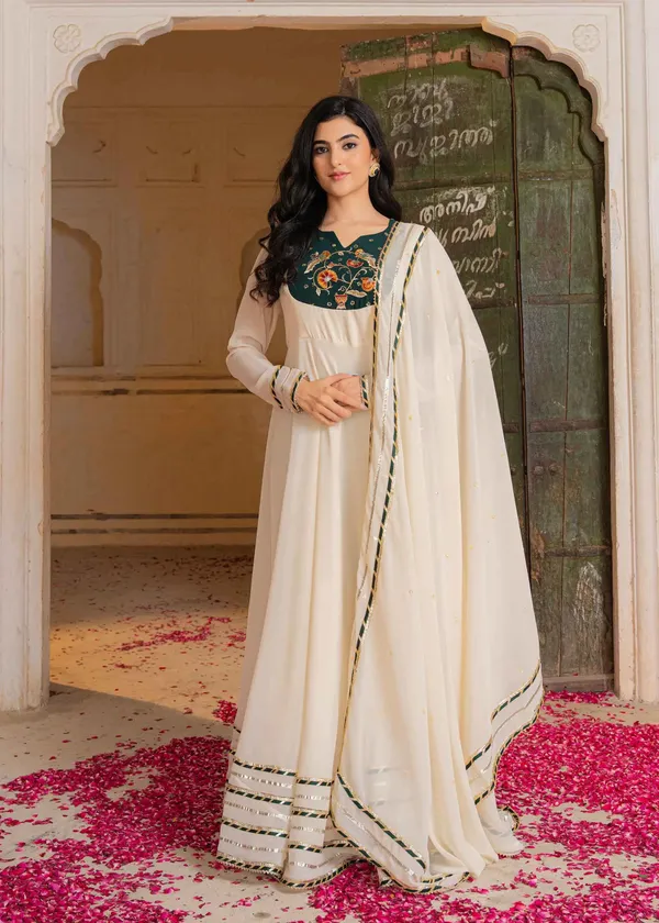 Beige_Georgette_Designer_Work_Gown_For_Women