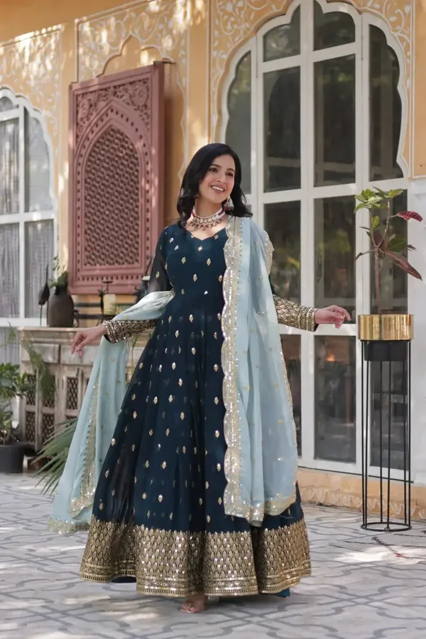 Grayish_Blue_Designer_Gown_With_Sequins_Embroidery_Work_With_Dupatta_For_Women