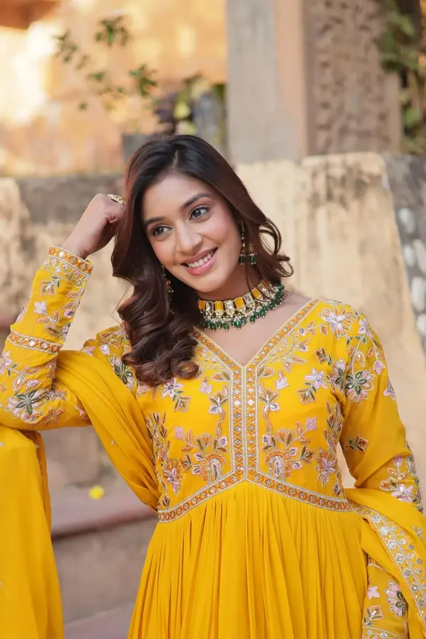 Lightning_Yellow_Beautiful_Thread_Sequins_Embroidery_Work_Gown_And_Dupatta_For_Women