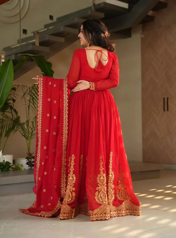 Scarlet_Red_Zari_Sequins_Embroidery_Work_Gown_With_Dupatta_For_Women