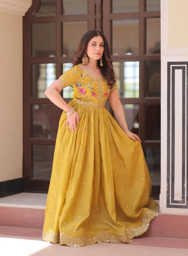 Designer_Yellow_Gold_Crush_Multi_Thread_Sequins_Embroidery_Work_Gown_For_Women