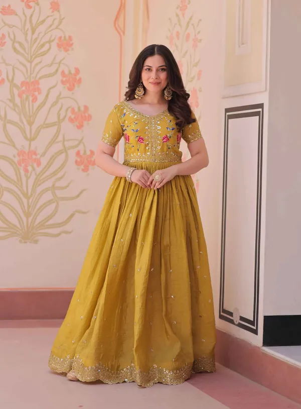 Designer_Yellow_Gold_Crush_Multi_Thread_Sequins_Embroidery_Work_Gown_For_Women