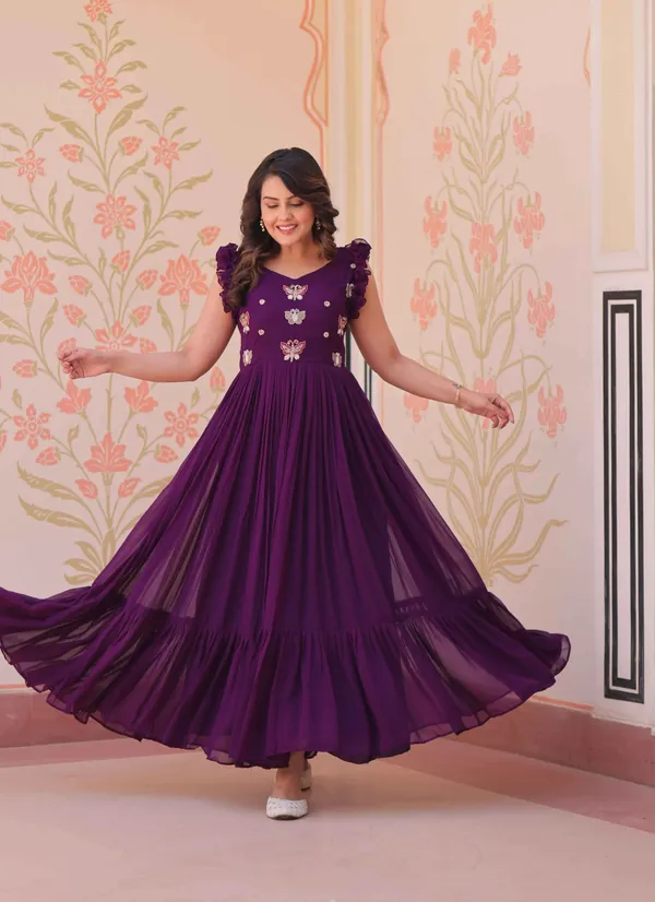 Purple_Georgette_Multi_Thread_Beads_Embroidery_Work_Gown_For_Women